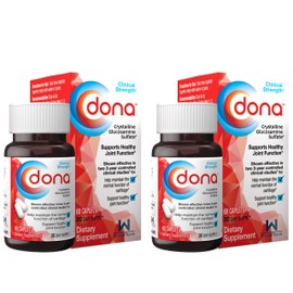Dona Crystalline Glucosamine Sulfate, 750 Mg, Joint Supplement Pills for Knee Comfort & Joint Health Support, 750 Mg, 60 Count (2 Pack).