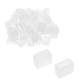 uxcell 50pcs Silicone Plug Fit 3528 8mm Wide LED Tube Strip Light End Cap Cover W 2 Holes White