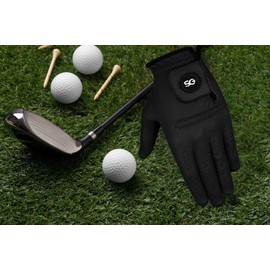 Golf Gloves Men -Cabretta Leather Pack of 3 Gloves – for All Weather Conditions – Soft Feel Grip, Breathable - Left/Right Handed Golfer – Vibrant Colours (Black, Medium, To Be Worn In Right Hand)