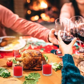 9 Packs Red Votive Candles, Small Unscented 1.5 Inch Wide by 1.25 Inch Tall Wax Burgundy Colored Candles for Christmas Wedding, Party, Table, Holiday & Home Decoration - 8 Hours Burn Time