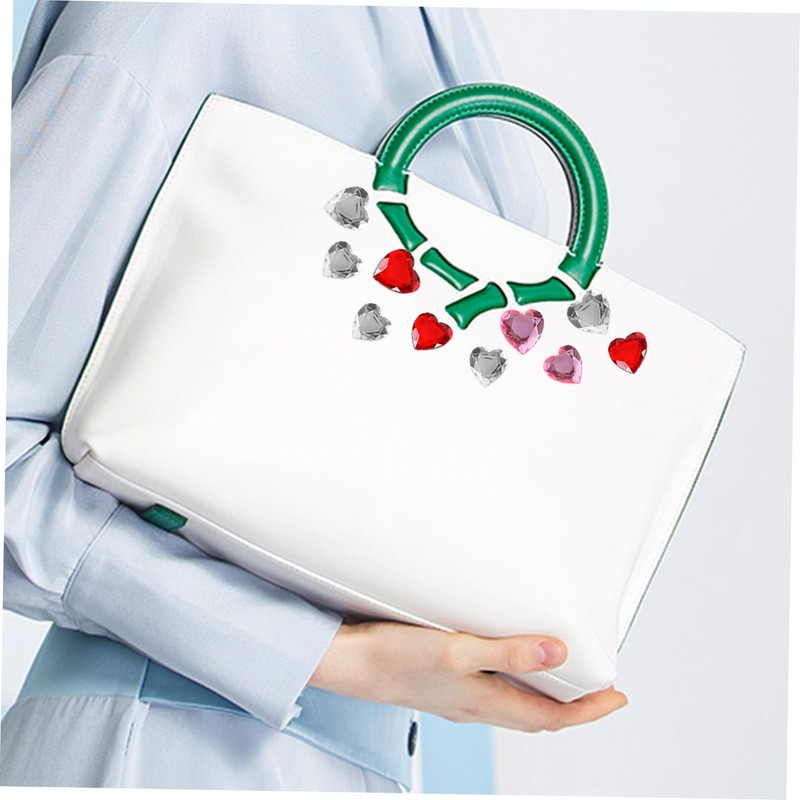 Gatuida 12Sheets Heart Shaped Acrylic Rhinestones Stickers for Face Makeup