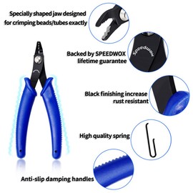 SPEEDWOX Bead Crimping Pliers Flush Cut Wire Cutters Soft Tape Measure Double Scale for Jewelry Making Tool Beading Pliers Kit DIY Hobby Craft