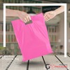 JeeJaan® 25 Pcs of Light Pink Plastic Carrier Bags 10"x12"+4"