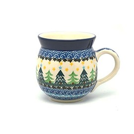 Polish Pottery Mug - 15 oz. Bubble - Christmas Trees