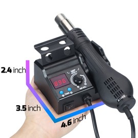 WEP 8858-V Hot Air Rework Station Kit with Compact Size, Integrated Nozzle Holder, 3 Nozzles, 2 Tweezers, Adjustable Temperature& Air Volume, PID Program, °C/°F Conversion and More