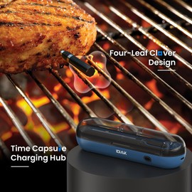 iDiAK CP10 500FT Wireless Meat Thermometer with Four-Clover Probe, Smart Meat Thermometers Wireless, Digital Internal Meat Thermometer for BBQ Oven Grill Smoker Cooking Thermometer Gifts for Man