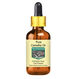 Devprayag Pure Camellia Oil (Camellia kissi) with Glass Dropper Natural Therapeutic Grade Cold Pressed 10ml (0.33 oz)