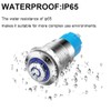 Gebildet 4pcs IP65 Waterproof Push Button 12mm 3A 12-24V with