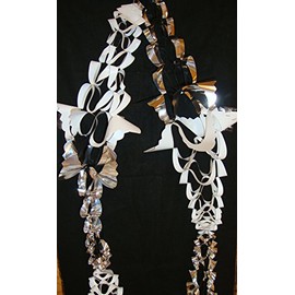 Christmas Silver and white Foil Hanging Garland Decoration 2.7m
