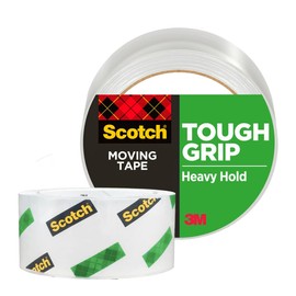 Scotch Tough Grip Moving Packing Tape, Clear, Moving Tape That Secures Boxess up to 80 Pounds, 1.88 in. x 54.6 yd., 1 Tape Roll