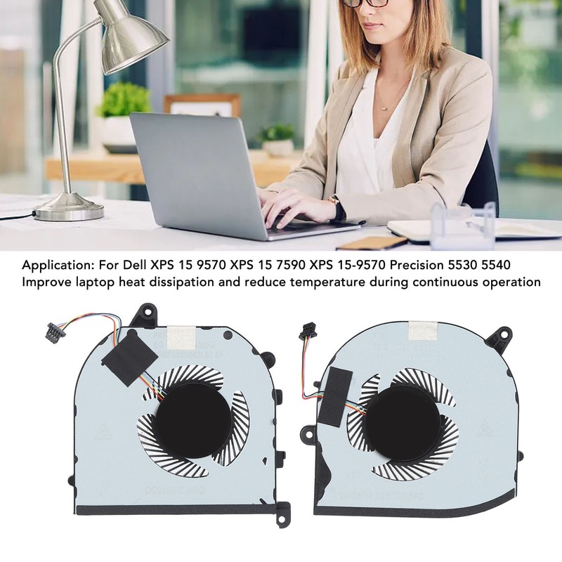 Laptop Replacement Cooling Fan Aluminum Alloy for Dell XPS 15