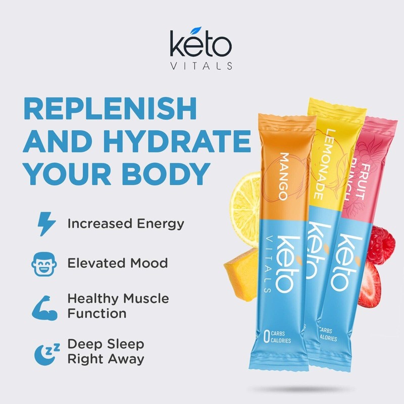 Keto Vitals Original Electrolyte Powder Stick Packs| - 30 Count