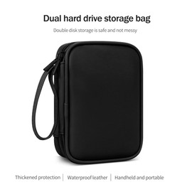 Hard Drive Protective case, Ultra Portable Double-Layer 2.5-inch External Hard Drive Storage Bag, 1TB 2TB 4TB USB Flash Drive, USB Shield Storage Bag, Waterproof and Anti Drop Leather Bag