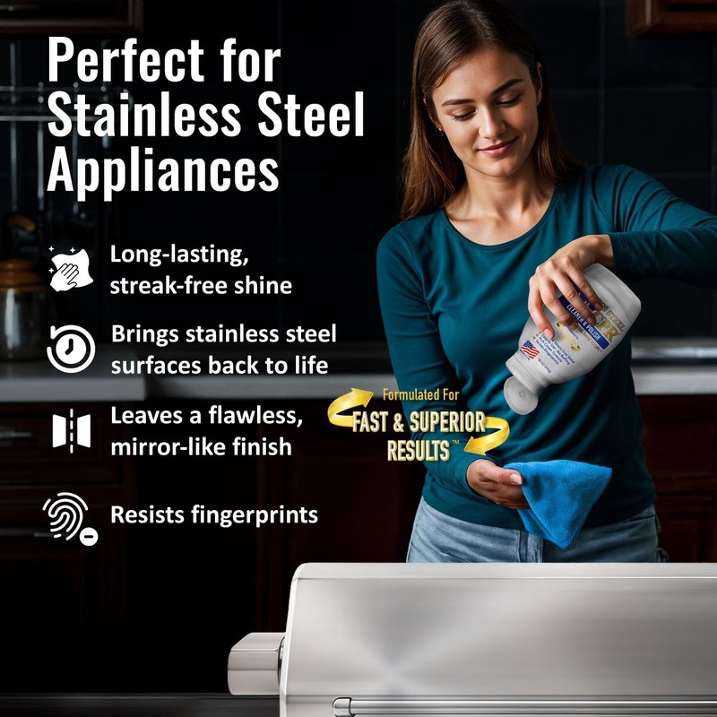 Stainless Steel CPR 18oz- 2-in-1 Kitchen Stainless Steel Cleaner and