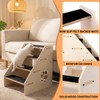 Dog Stairs Ramp, Wooden 4-Step Dog Ramp for Small/Medium/Older Dogs