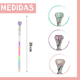 Diamond Ballpoint Pens - Pack of 9, Gifts for Birthday, Kids, School, Original Details for School, Beautiful Ballpoint Pens, Party Favors, Kids Party (9)