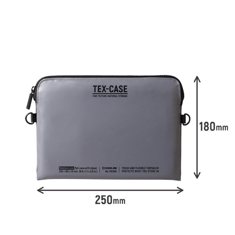 King Jim TXC200-GY Flat Case Tex Case M Gray