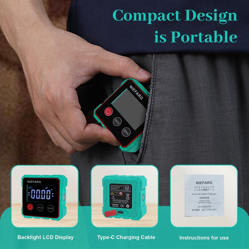 Digital Angle Finder with Laser, Table Saw Blade Angle Gauge,