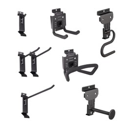 HandiSolutions Slatwall Hooks, Black, 8 Pack Heavy Duty Garage Slatwall Hooks Accessories for Organizing Storage and Display for HandiWALL and Slatwalls