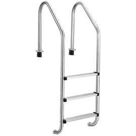 GarveeLife Swimming Pool Ladder, 304 Stainless Steel 3-Step Pool Ladder for In-Ground Pool, Heavy Duty Non Slip Steps, Easy to Install and Climb