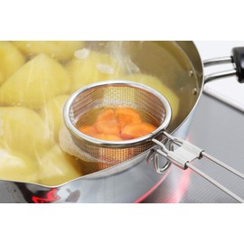 Shimomura Co., Ltd. 40678 Tsubamesanjo Mama Cook, 2 Types of Ingredients Can Be Boiled (Made in Japan), Can Be Drained, Hooked on a Pot, For Making Ramen or Pasta, Time-saving