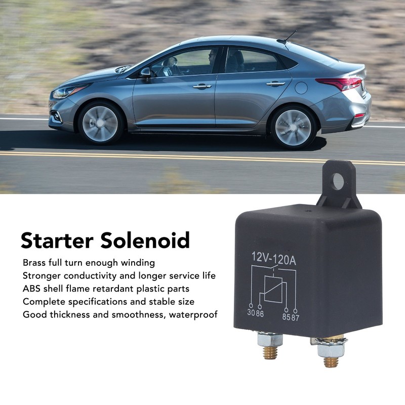 Starter Solenoid Car Start Relay Waterproof Brass Coil with Accessories