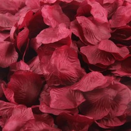 Fake Silk Rose Petals - Approximately 100 Petals Per Bag (Wine)