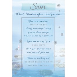 STUNNING SON WHAT MAKES YOU SO SPECIAL 5 VERSE BIRTHDAY GREETING CARD