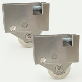 2 Pack Sliding Patio Door Roller Assembly Fits for Pella Wood Glass Doors P/N #0FAT0000 (Pre 1992), 1-1/2" Steel Ball Bearing, Edge Adjustable, Stainless Steel Housing W/o Flange