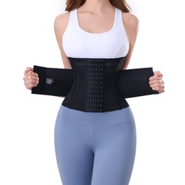 PQWEUU Abdominal Belt Adjustable Waist Trainer for Fitness Training Postpartum Belly Wrap and Recovery Belt Abdominal Belt Postpartum Sweat Belt for Men and Women, black, XS