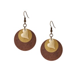 MINACHI Vintage Bohemian Circular Disc Heart Dangle Drop Earrings, Boho Hippie Summer Jewelry Gift for Women