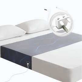 RIQINXIN Grounding Bed Sheet, Grounding Mat Earthing UK, Grounding Sheet with 10% Silver Fiber & 90% Organic Cotton, Natural Wellness and Healthy Earth Energy Mat (92×254cm) Gray