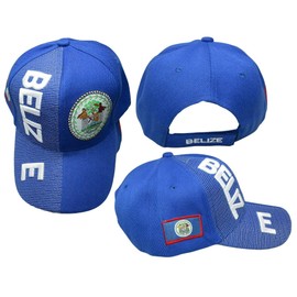 Trade Winds Belize Country Royal Blue White Letter Crest Patch On Side Embroidered Hat Cap