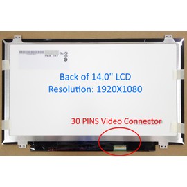 FULLCOM New LCD Replacement Screen 14.0 Inch N140HGE-EBA FHD 1920x1080 (with Brackets) Glossy 30 Pin Compatible with B140HTN01.1 for Laptop/Display/Screen/LCD Application
