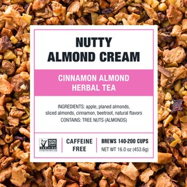 Tiesta Tea - Nutty Almond Cream | Premium Loose Leaf | Cinnamon Almond Herbal Tea Blend | Non-Caffeinated | Make Hot or Iced & Brews Up to 200 Cups | 16 Ounce Resealable Bulk Pouch