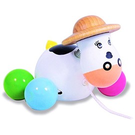 Vilac 1836 Baby Rosy The Cow Pull Toy, Multi-Color