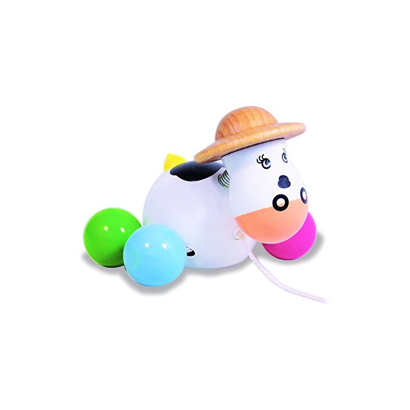 Vilac 1836 Baby Rosy The Cow Pull Toy, Multi-Color