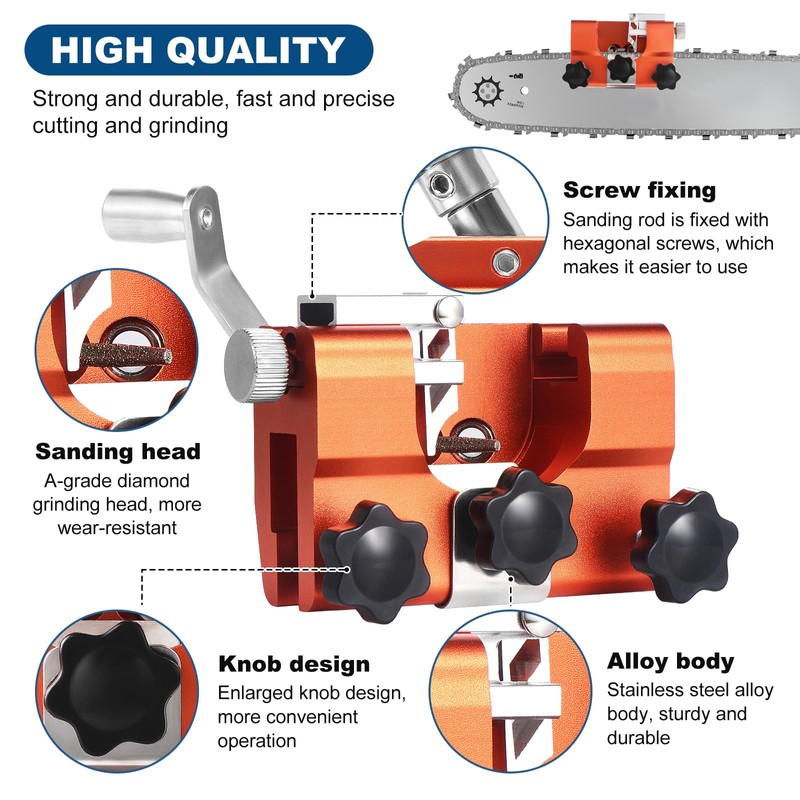 Knpwer Chainsaw Sharpener Kit, Chainsaw Sharpener, Saw Chain Sharpener Accessories,