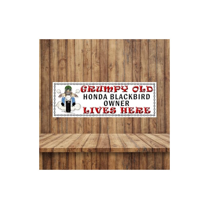 SHAWPRINT Grumpy Old HONDA BLACKBIRD Owner Lives Here metal sign/plaque