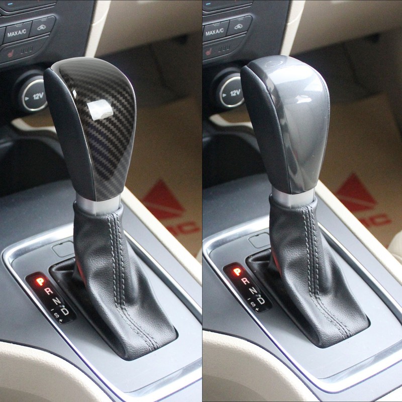 Carbon Fiber Style Gear Shift Head Cover Trim Car Modification