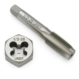 Yamesh 1/2"-28 Thread Tap and Die Set HSS Tap with GCr15 Alloy Steel Hex Die Right Hand Thread Repair Tool for Metalworking and Machinery
