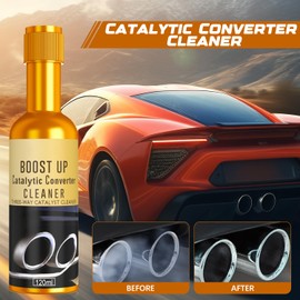 2Pcs Catalytic Converter Cleaner, Auto Parts Engine Auto Parts Engine Cleaner, Pipe Carbon Removal Cleaner Treatment Additive Oil, Fuel System Treatment Oil Additive for Gas and Diesel Car (120 ml)