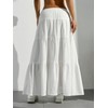 Xuani Maxi Skirts for Women Ruffle Hem A Line Long