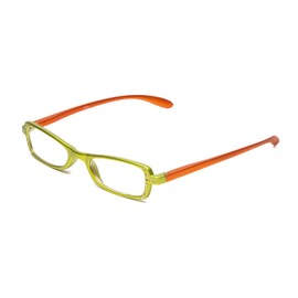 Calabria 837 Womens Metallic Reading Glasses +0.75 Lime Vibrant Crystal Accents Single Power Readers Spring Hinged Hard Case Included