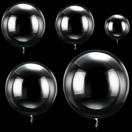 Jenaai 100 Pcs Bubble Clear Balloons for Stuffing 11/18/20/24/36 Inch Bobo Balloons Different Sizes Air Large Transparent Balloons for Birthday Wedding Party Decorations