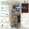 Lovind Garden Tool Organizer,Metal Yard Tool Organizer,Holds 50 Long-Handled Tools/Rakes/Brooms,Side