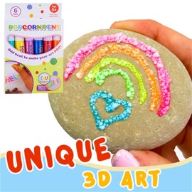 Xinyee Magic Puffy Pens - Popcorn Paint Pens for Kids' DIY Painting - 6 Colors