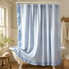 Whaline Gingham Ruffled Shower Curtain 72 x 72 Inch Blue