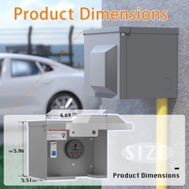 Perpending 30 Amp RV Outlet Box with Breaker, Lockable Weatherproof Outdoor Electrical NEMA TT-30R 125 Volt RV Power Outlet Box, UL Listed, for Camper Travel Trailer Motorhome Electric Car Generator