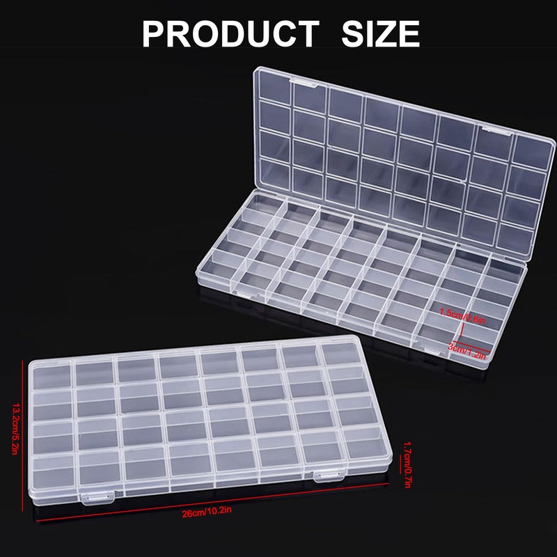 Fychuo 32 Grids Clear Mini Storage Box, Small Snack Box